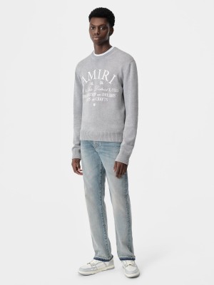 Amiri Arts District Crew Men Knitwear Grey | BVRPDCO-68