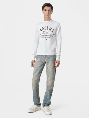 Amiri Arts District Crewneck Men Knitwear Alabaster | HCWDAEF-14