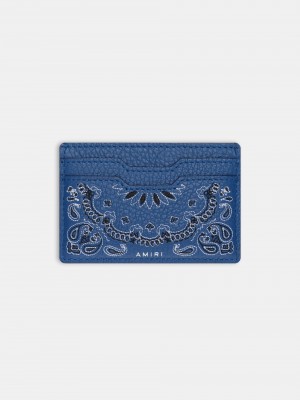 Amiri Bandana Card Holder Men Small Leather Goods Blue | OWRLMHF-73
