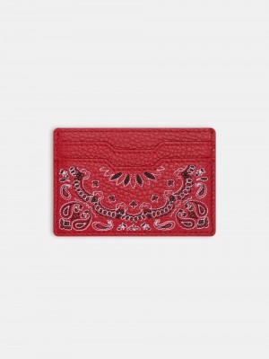 Amiri Bandana Card Holder Men Small Leather Goods Red | KPFMXUY-28