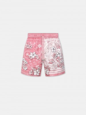 Amiri Bandana Floral Short Men Shorts Pink | KSURTEG-81