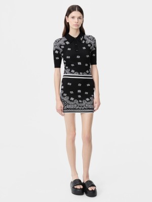 Amiri Bandana Mini Skirt Women Knitwear Black | MOYCIAV-48