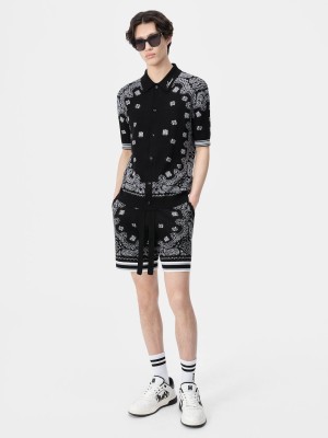 Amiri Bandana Polo Men Knitwear Black | BASQOIE-26
