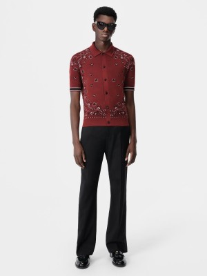 Amiri Bandana Polo Men Knitwear Red | CUWPQKA-90