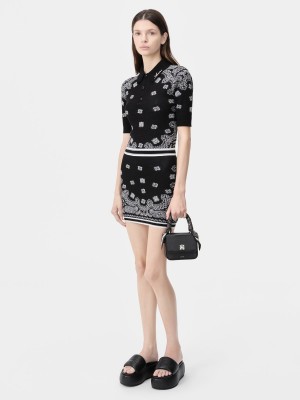 Amiri Bandana Polo Women Shirts Black | OUWMXIE-96