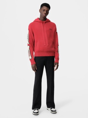 Amiri Bones Hoodie Men Knitwear Red | KJPOHQG-82