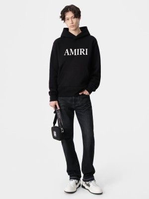 Amiri Core Logo Hoodie Men Sweatshirts Black | OXASBFE-87