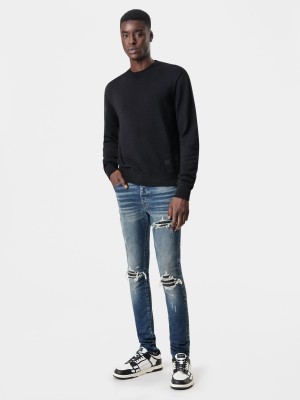Amiri Long Sleeve Crew-black Men Knitwear Black | DGNHBVO-56