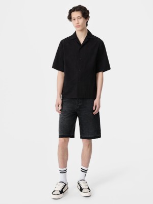 Amiri Ma Bandana Linen Camp Shirt Men Shirts Black | OQKYRMD-15