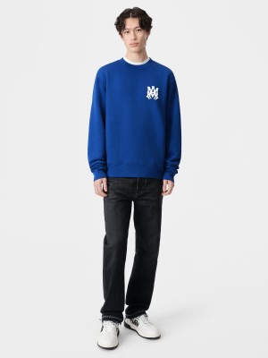 Amiri Ma Core Logo Crew Men Sweatshirts Blue | RMOZXIL-56