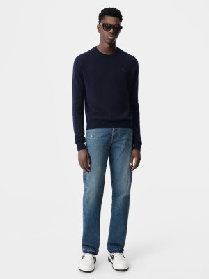 Amiri Ma Crew Men Knitwear Navy | AFNJBGE-34