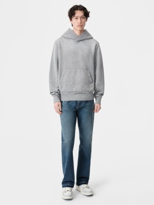 Amiri Ma Shotgun Embroidered Hoodie Men Sweatshirts Grey | LJCAUXD-28