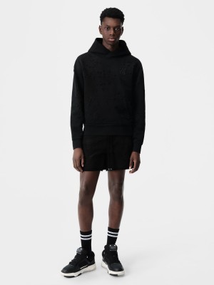 Amiri Ma Shotgun Embroidered Hoodie Men Sweatshirts Black | TDZHFCO-63