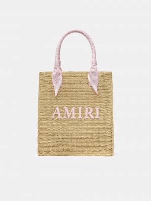 Amiri Raffia Tote Men Bags Pink | AUNHGVI-04
