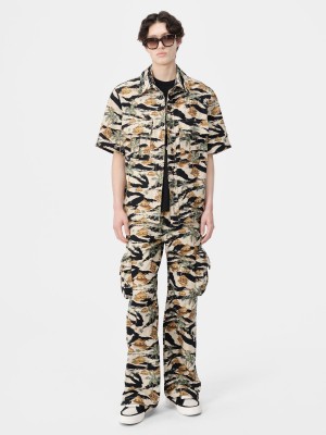 Amiri Repeat Palm Camp Shirt Men Denim Mojave Desert | RSTDUWA-15