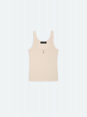 Amiri Rib Tank Women T Shirts Brown | VLYTMIW-19