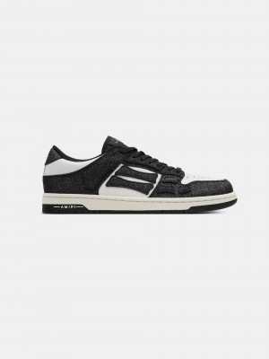 Amiri Shimmer Skel-top Low Women Sneakers Black | MZCJXSO-85