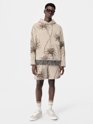 Amiri Twisted Palms Tapestry Hoodie Men Shirts Alabaster | KFANMHI-45