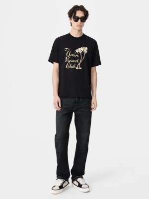 Amiri Twisted Palms Tee Men T Shirts Black | VRWISAH-92