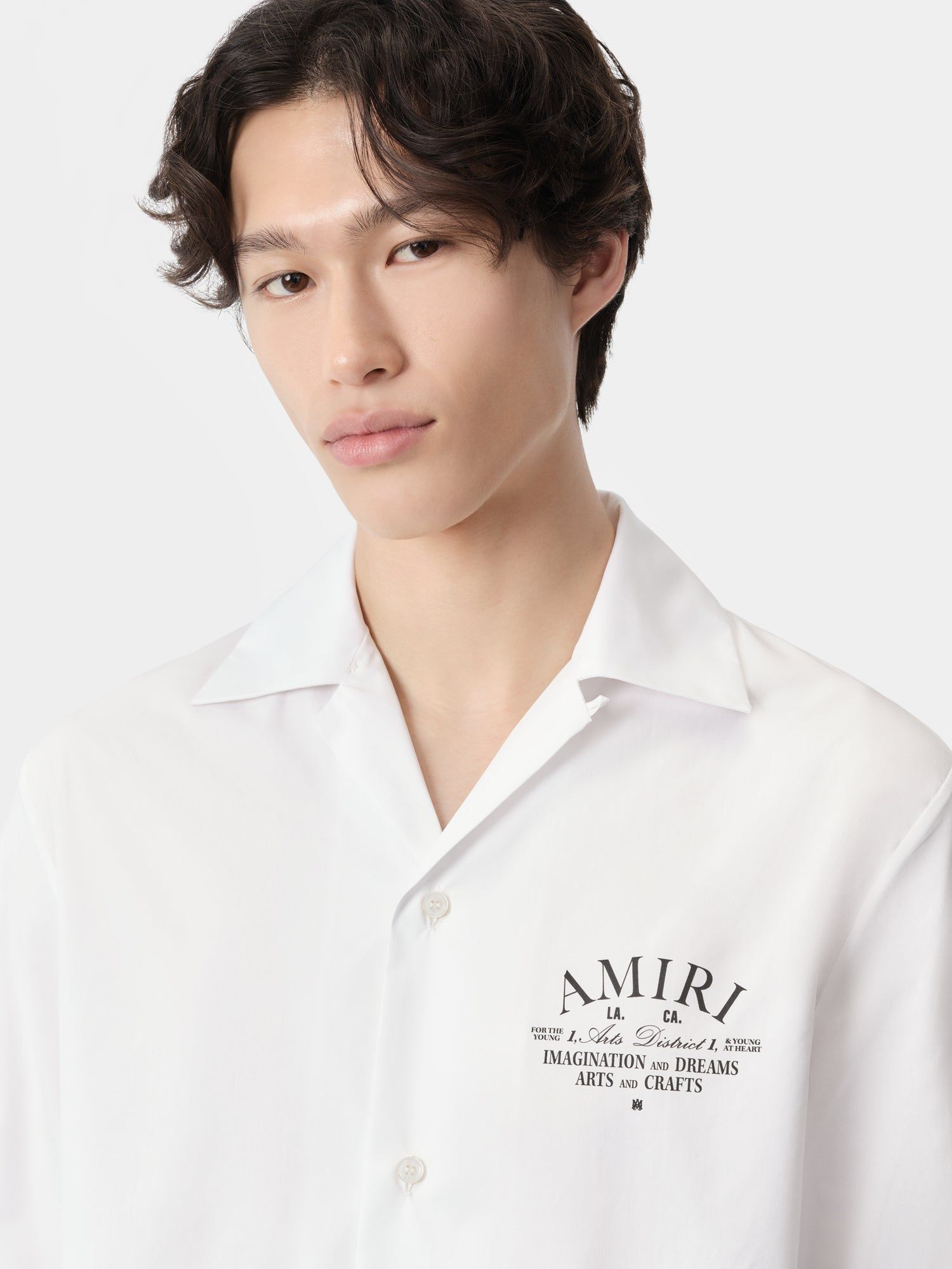 Amiri Arts District Camp Shirt Men Shirts White | JCFVRYD-95