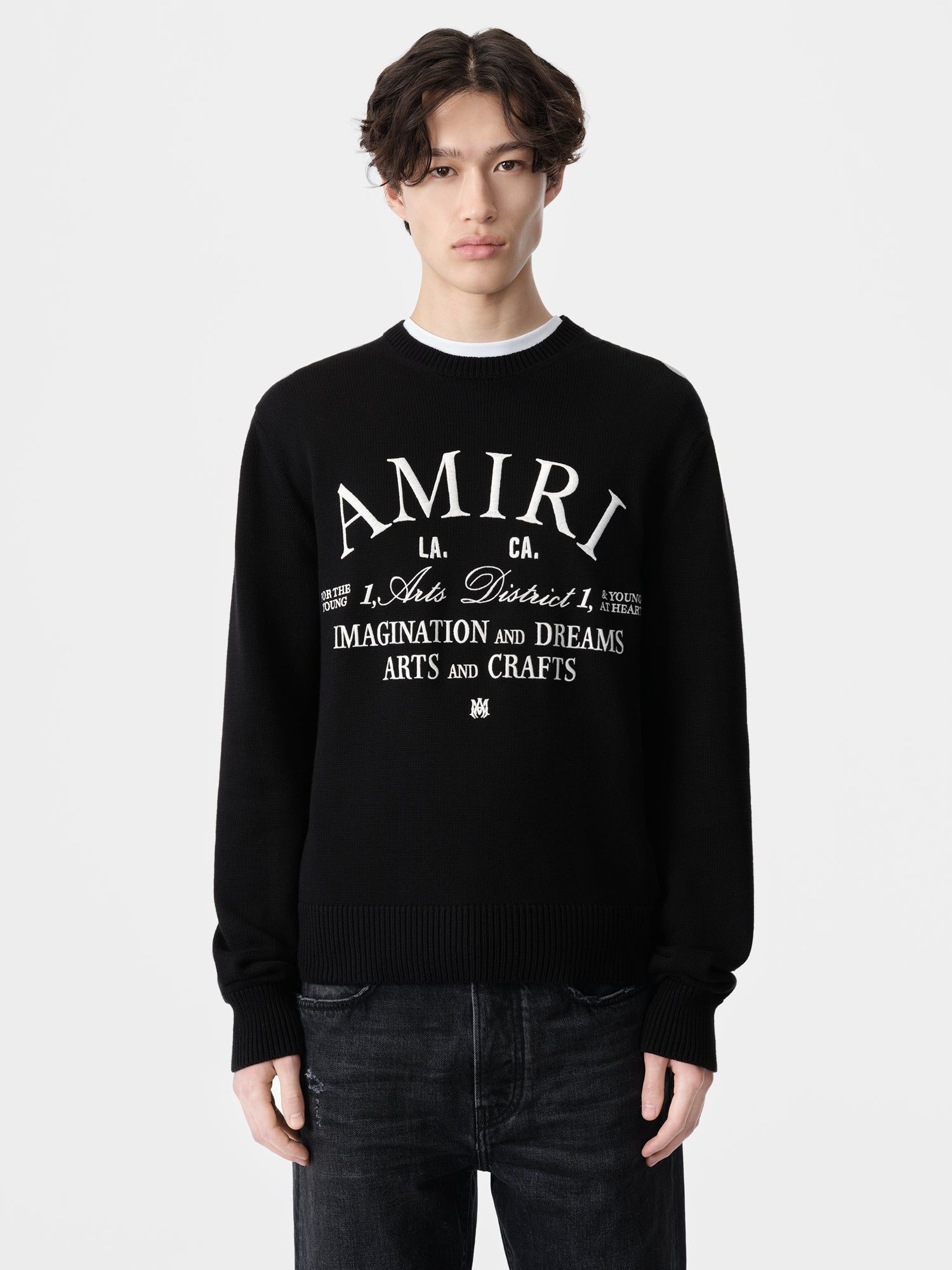 Amiri Arts District Crew Men Knitwear Black | SEOMHQY-57