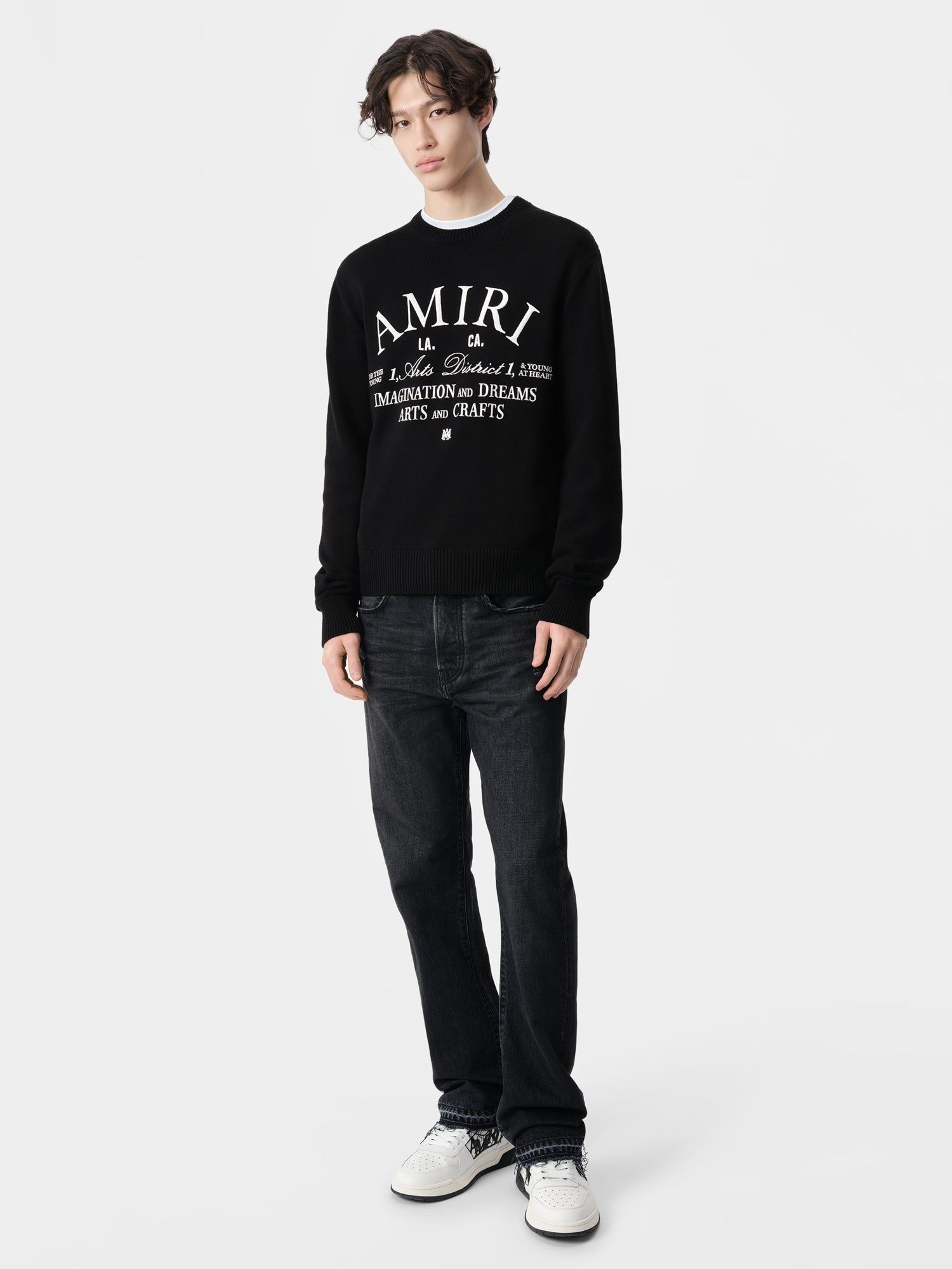 Amiri Arts District Crew Men Knitwear Black | SEOMHQY-57
