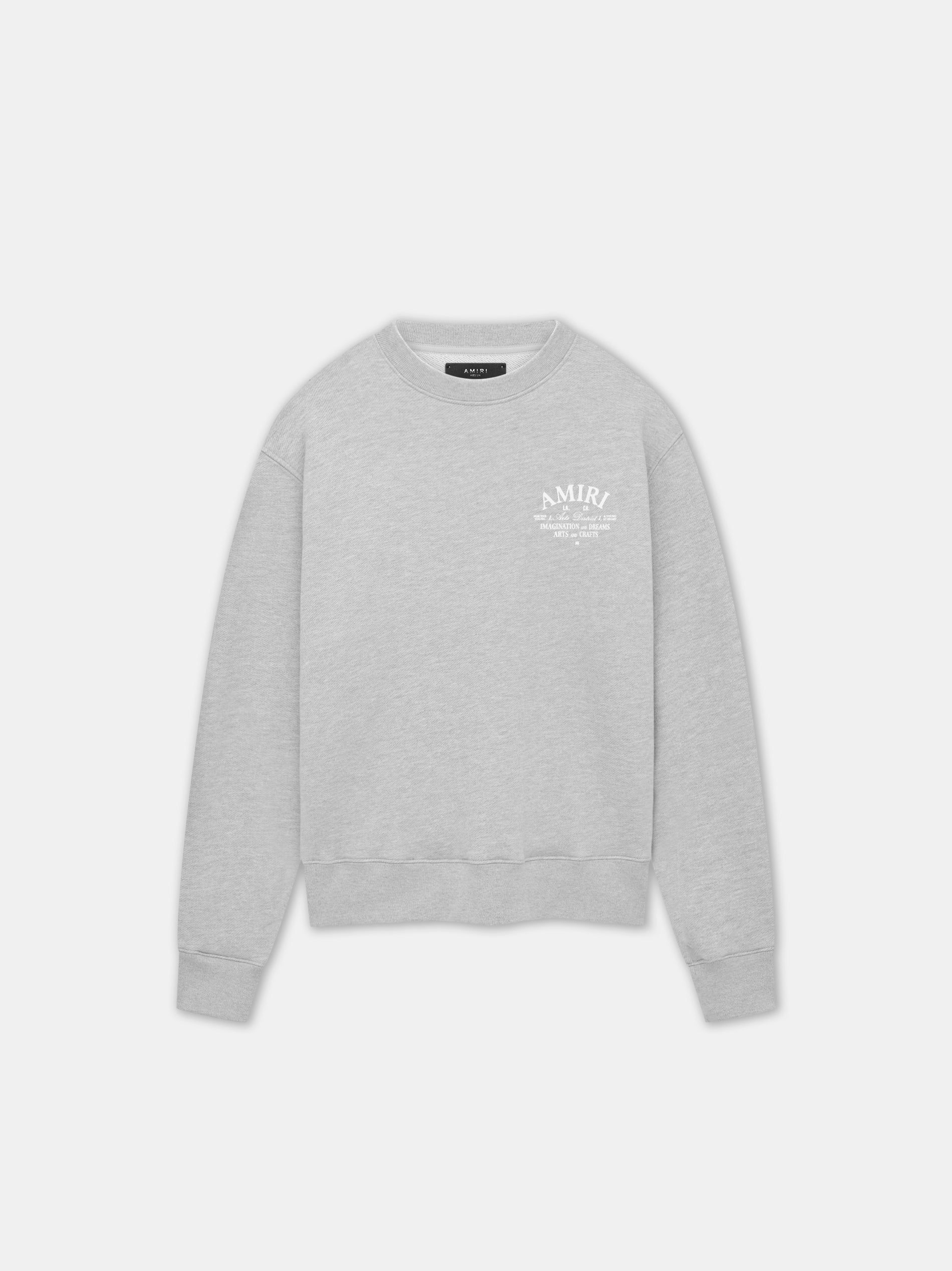 Amiri Arts District Crew Men Sweatshirts Grey | IFKRQAZ-23