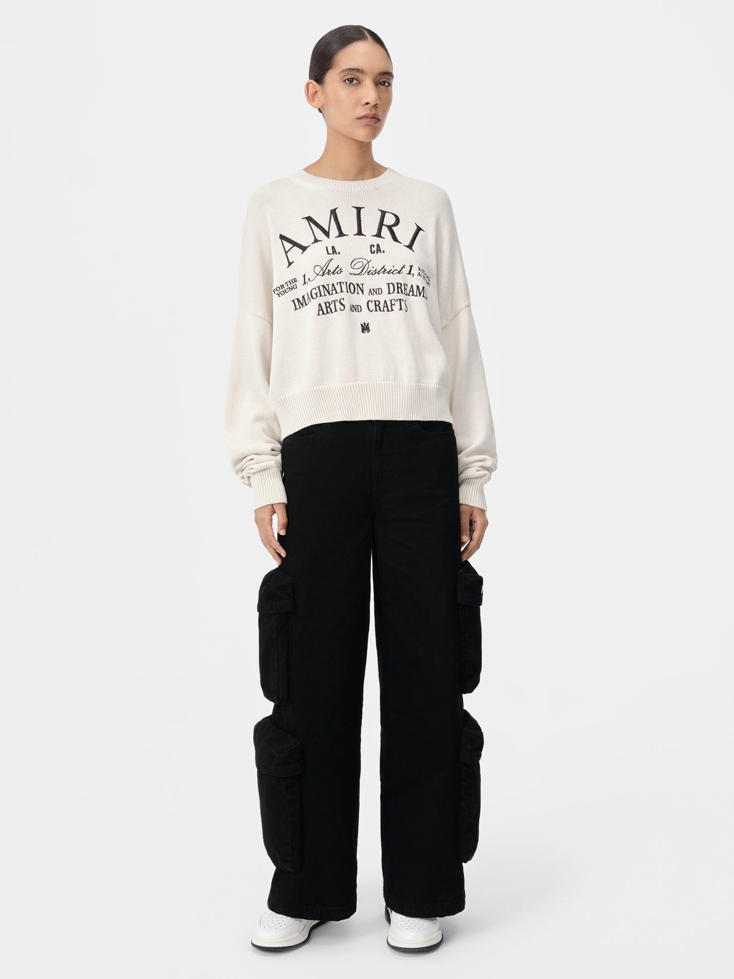 Amiri Arts District Crew Women Knitwear White | MRGBNWO-26