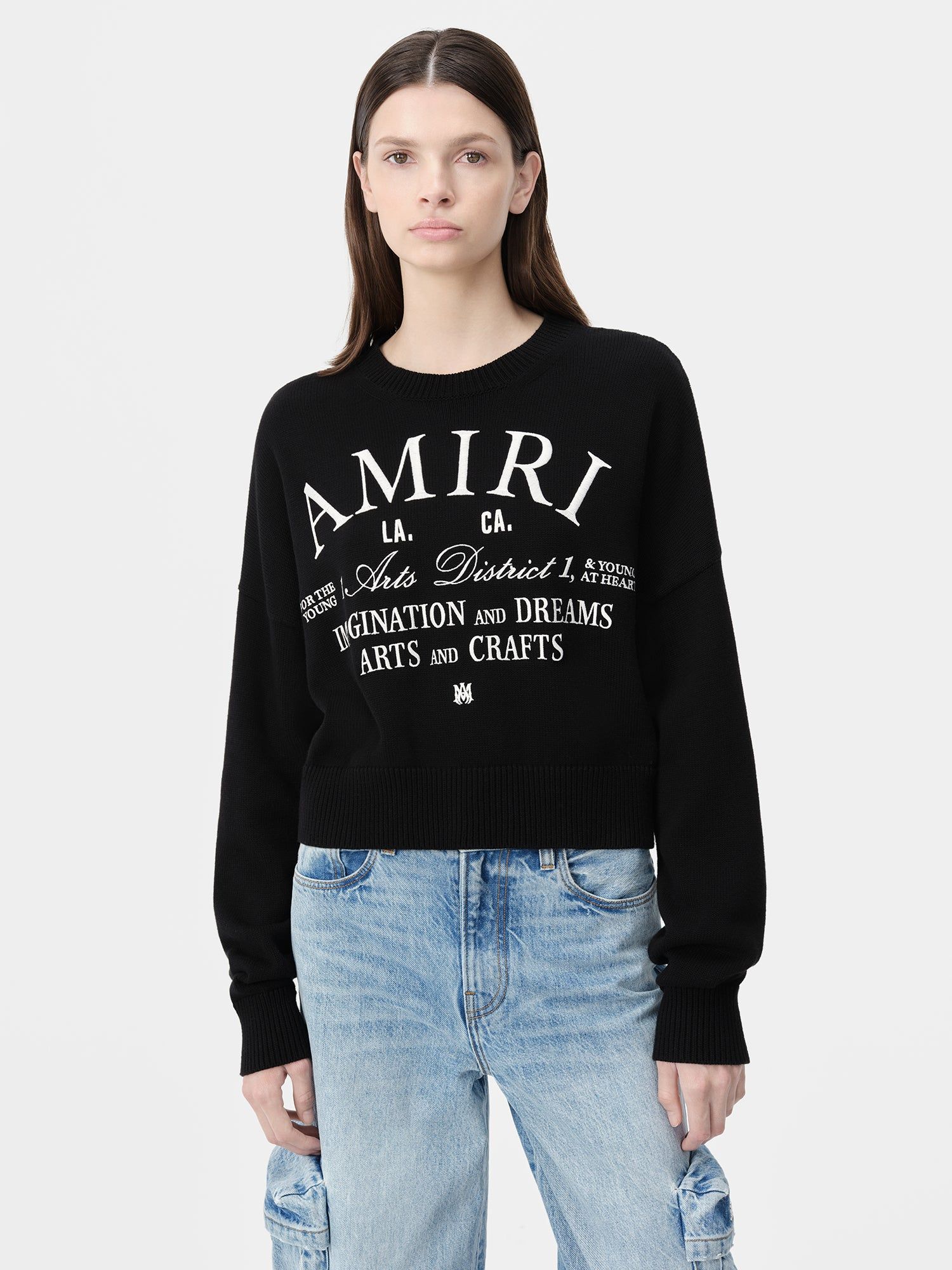 Amiri Arts District Crew Women Knitwear Black | TRUJGXV-20