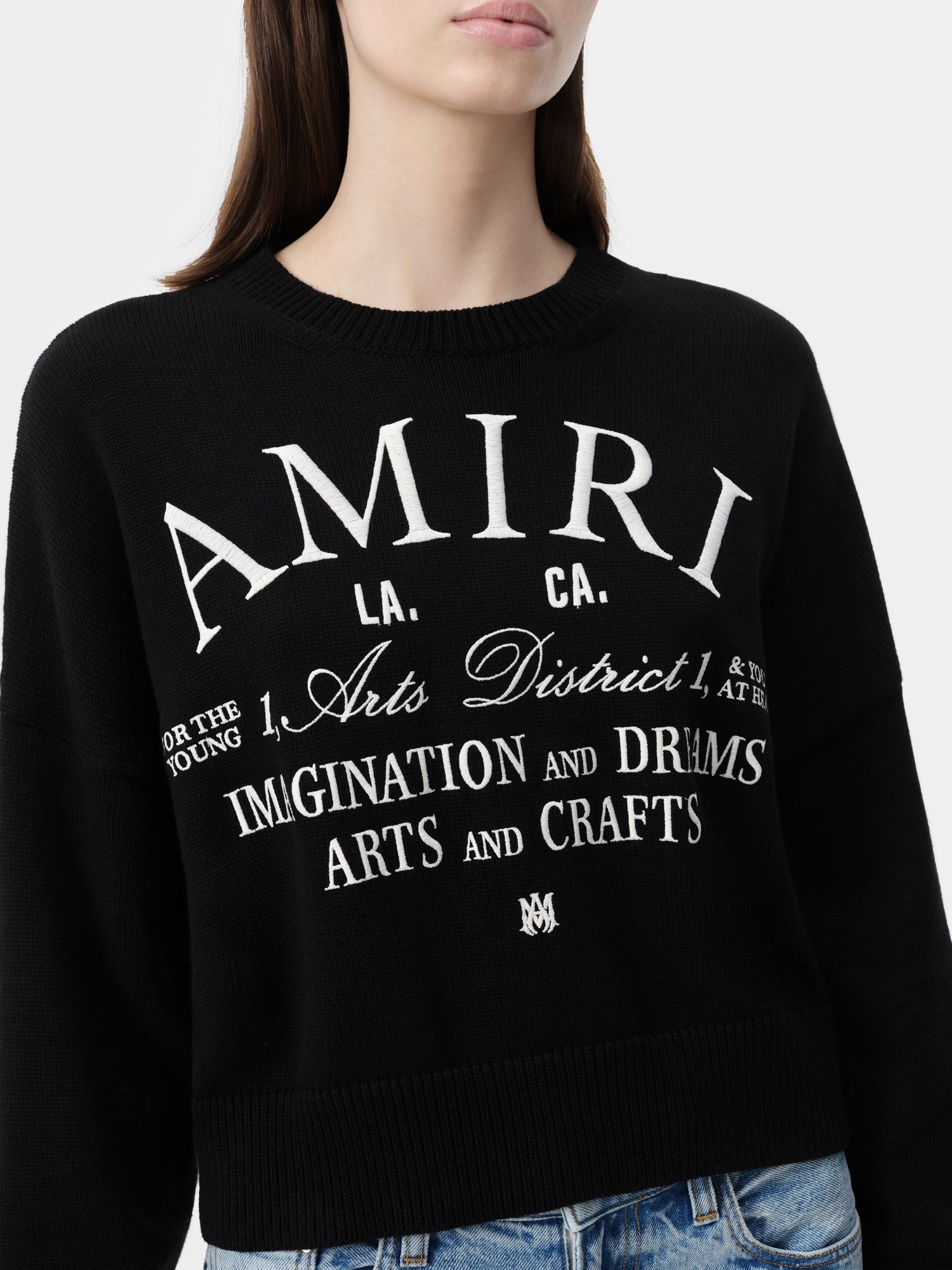 Amiri Arts District Crew Women Knitwear Black | TRUJGXV-20