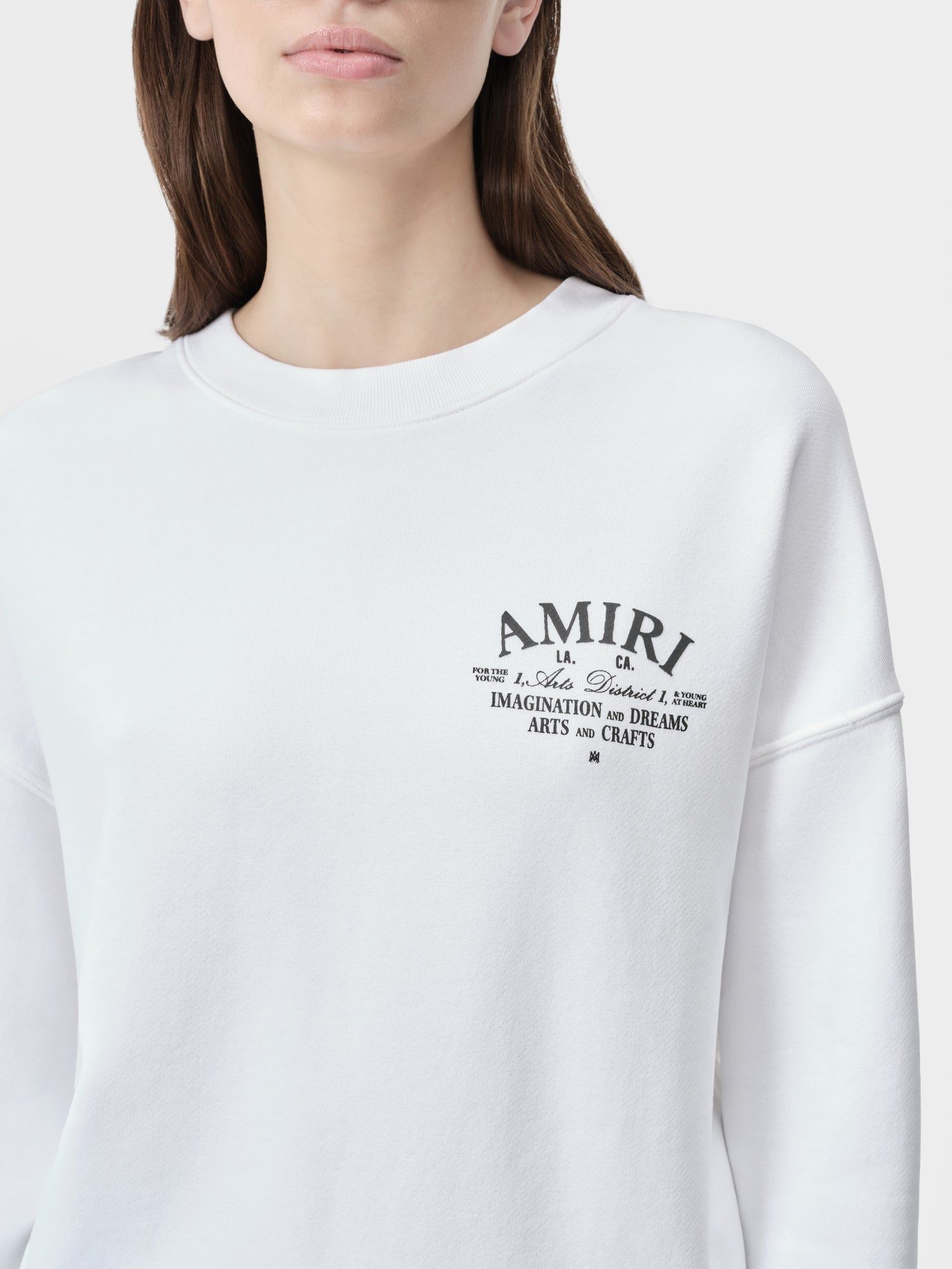 Amiri Arts District Crew Women Sweatshirts White | NGRXSZE-60