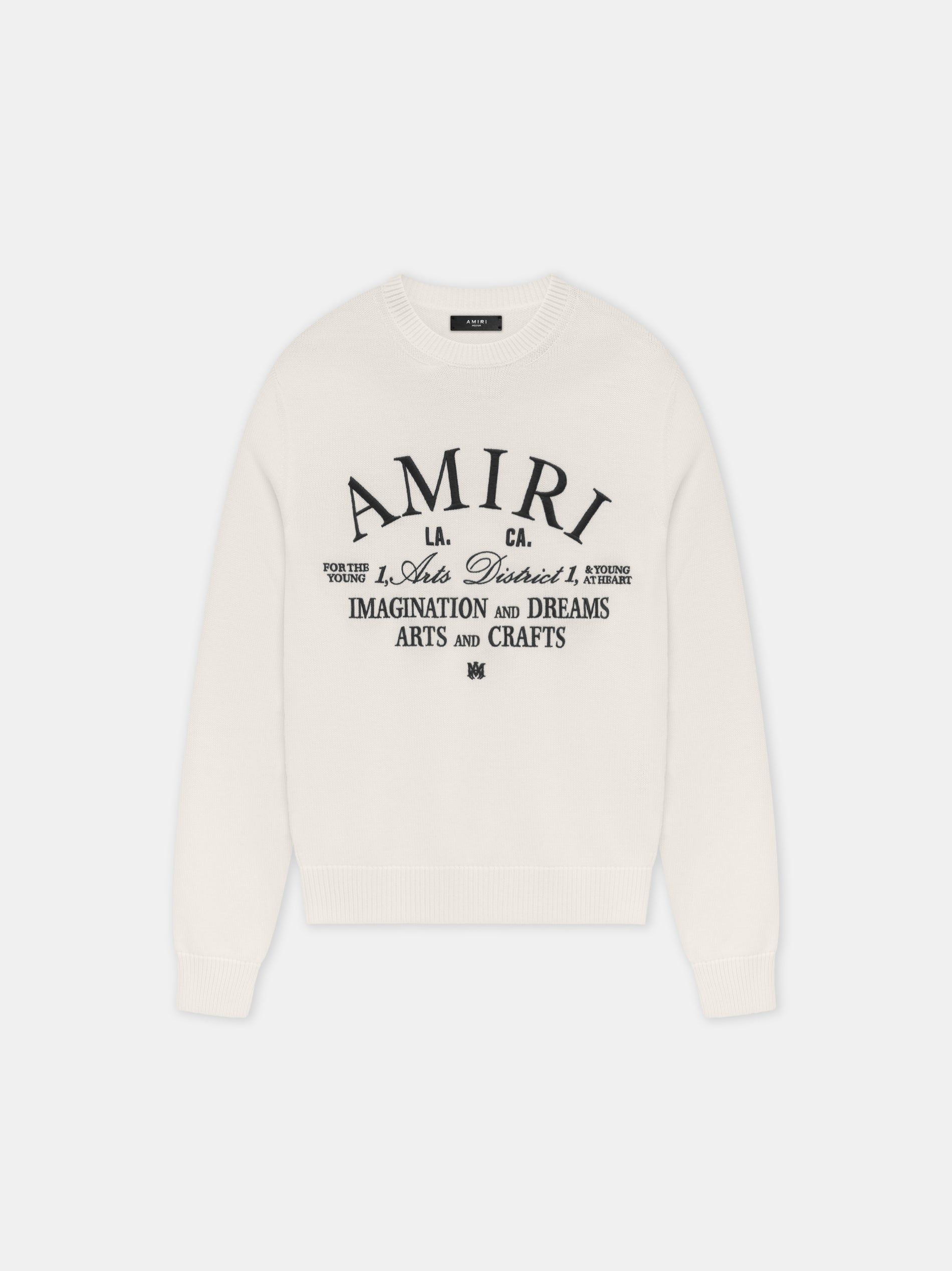 Amiri Arts District Crewneck Men Knitwear Alabaster | HCWDAEF-14