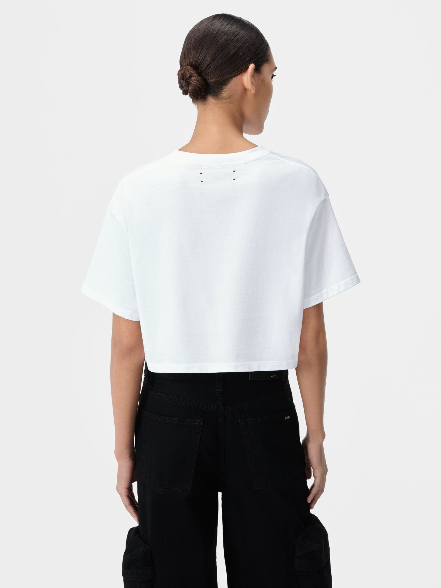 Amiri Arts District Cropped Tee Women T Shirts White | BLGDYFN-08