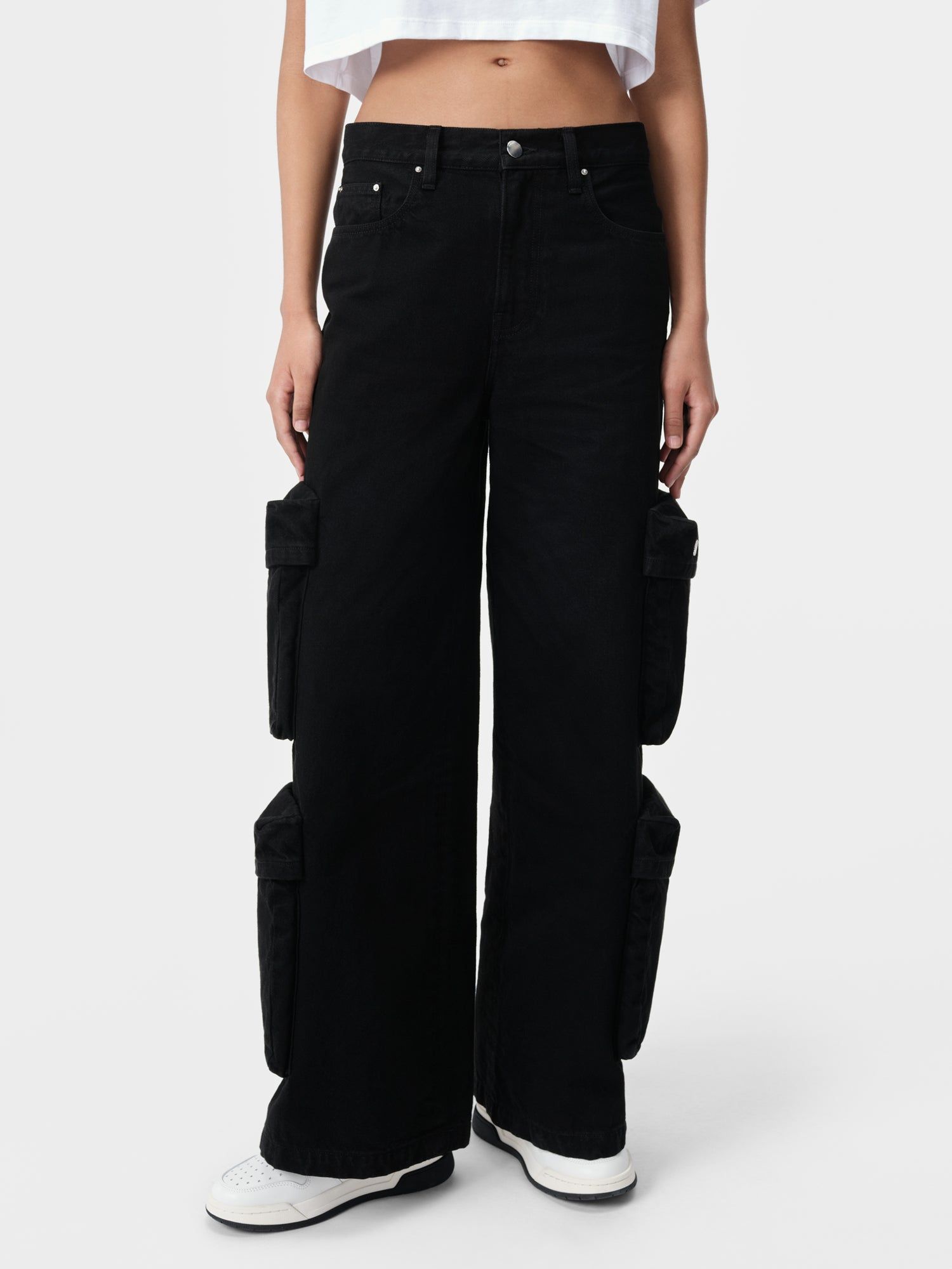 Amiri Baggy Cargo Jean Women Denim Black | XMEKFDZ-52
