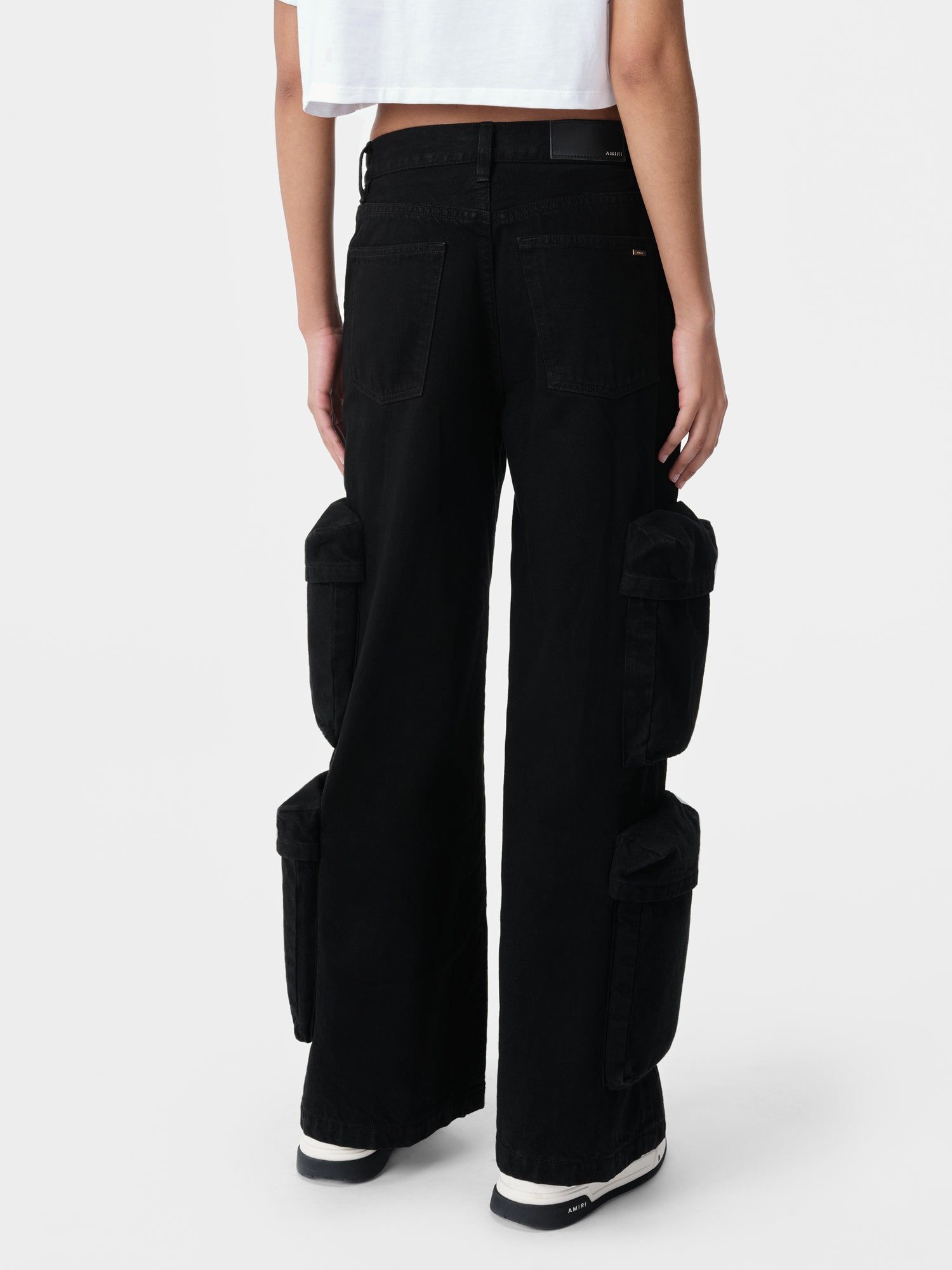 Amiri Baggy Cargo Jean Women Denim Black | XMEKFDZ-52