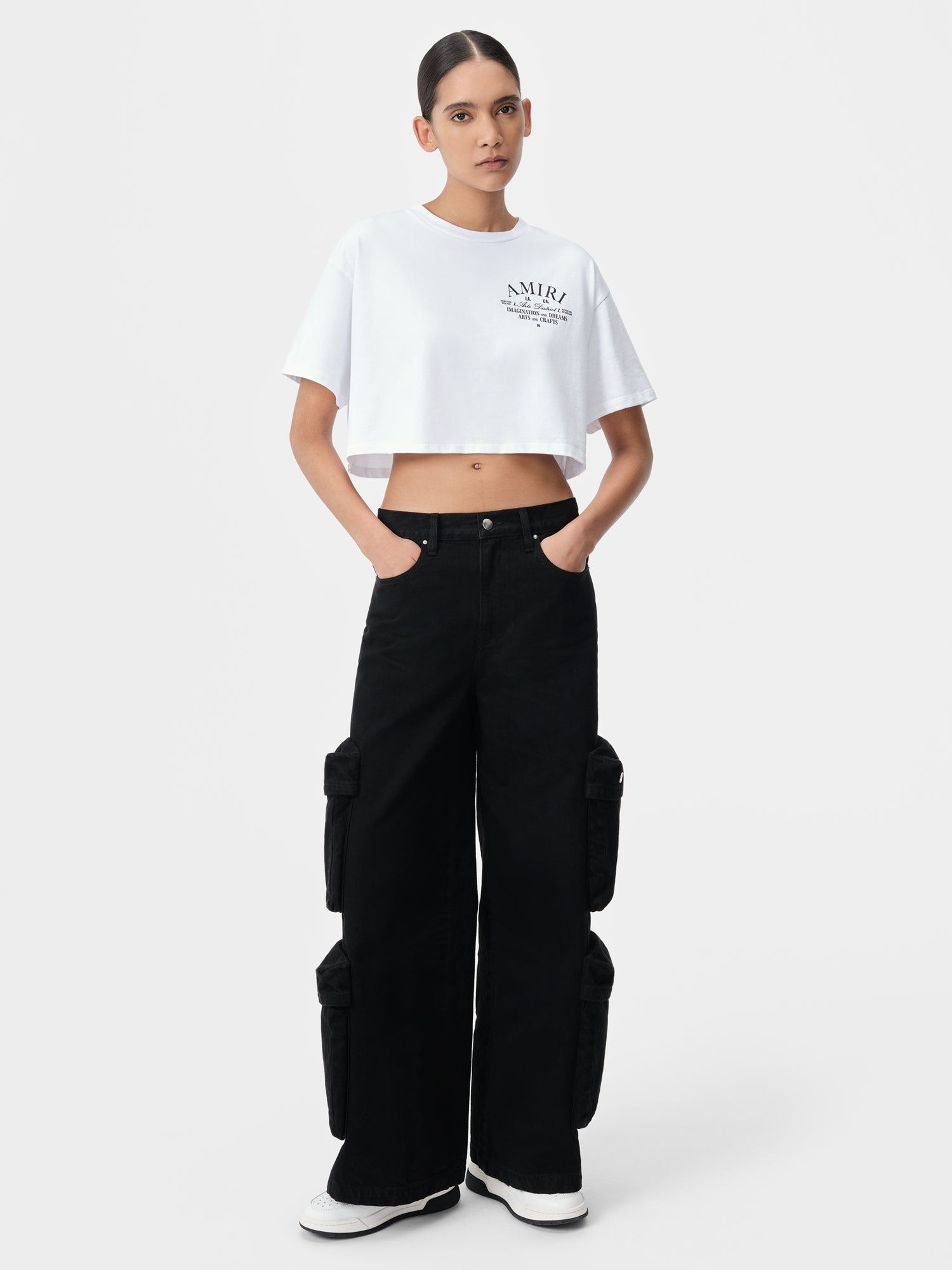 Amiri Baggy Cargo Jean Women Denim Black | XMEKFDZ-52