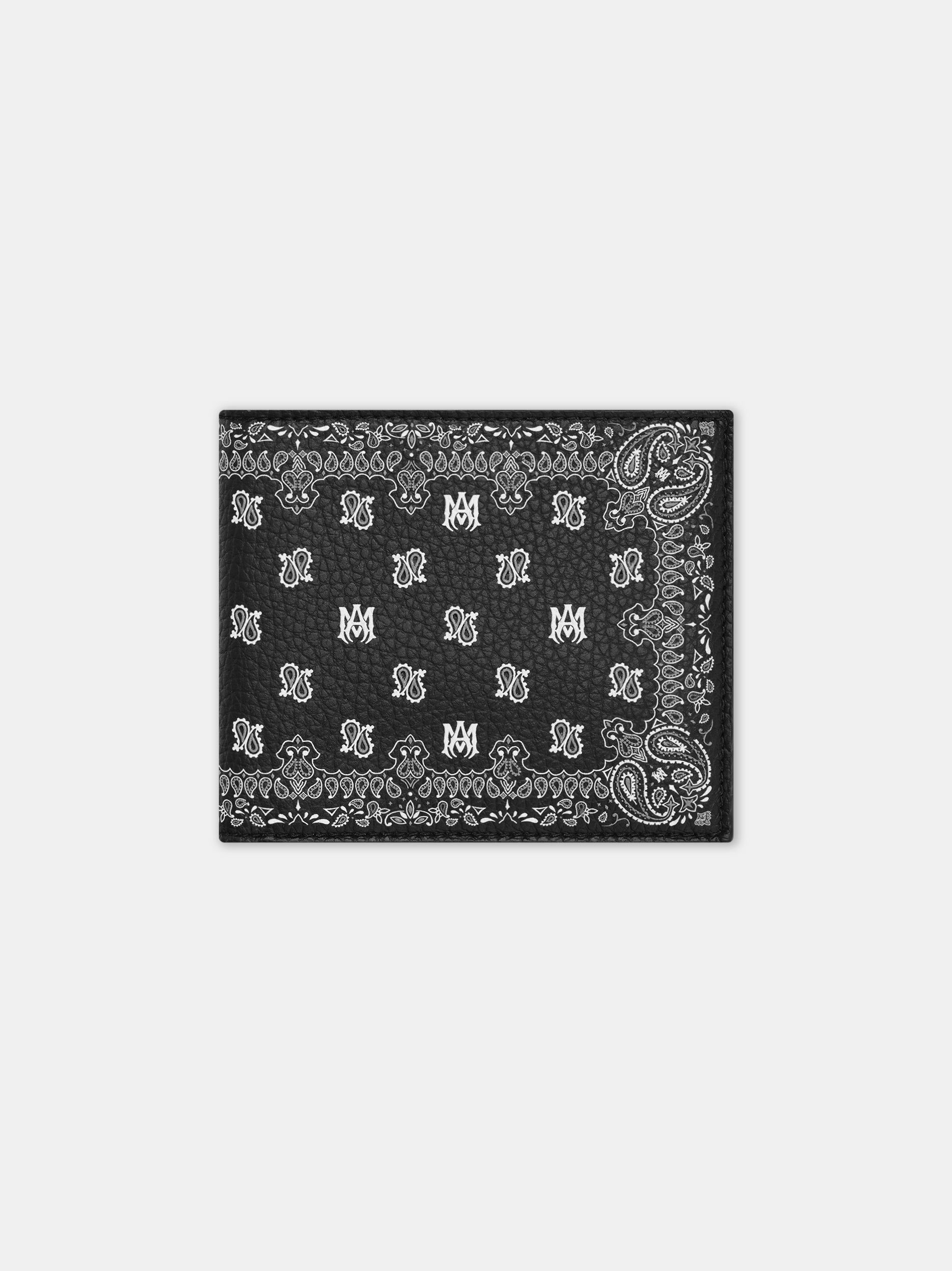 Amiri Bandana Bi-fold Men Small Leather Goods Black | QENYOHD-96
