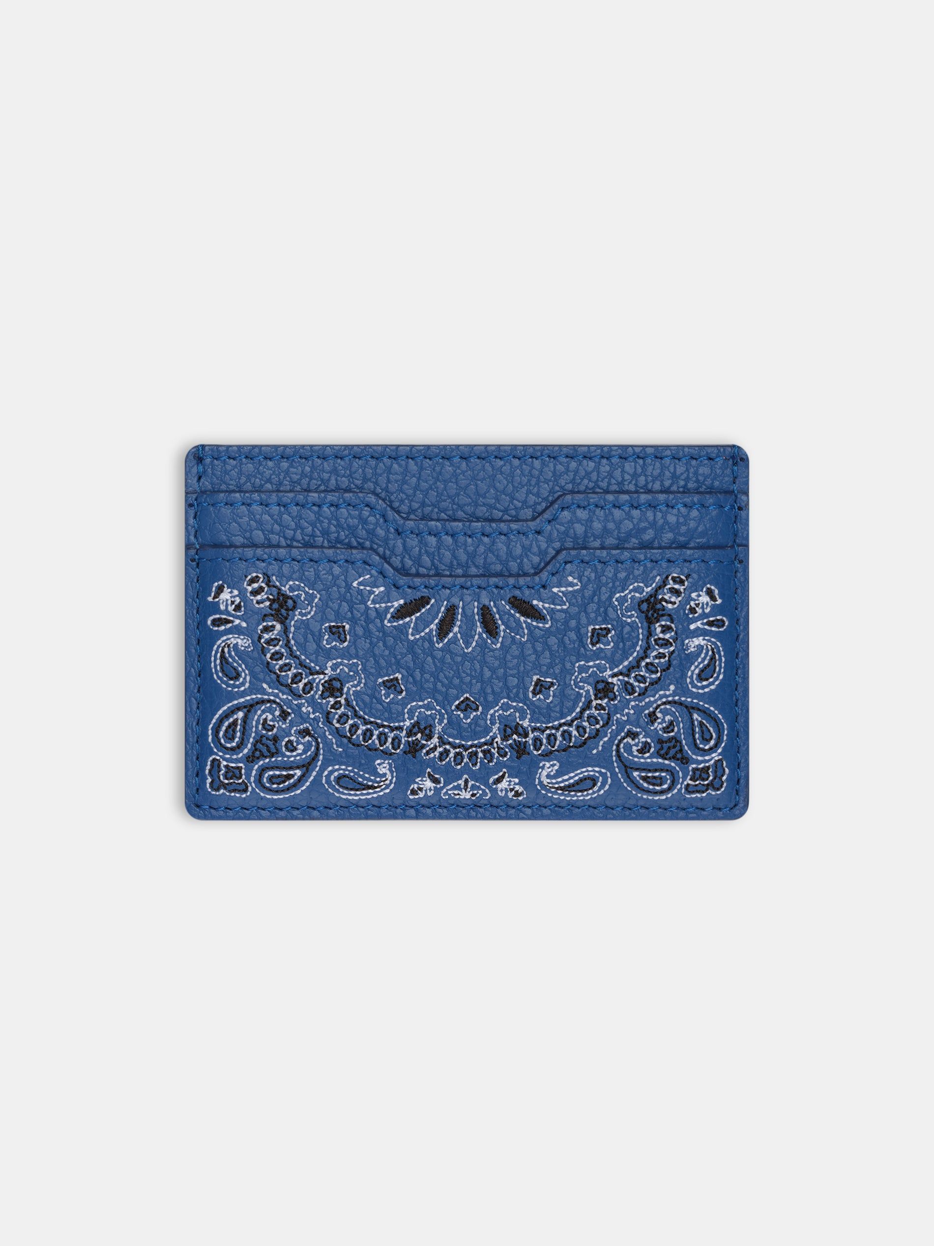 Amiri Bandana Card Holder Men Small Leather Goods Blue | OWRLMHF-73