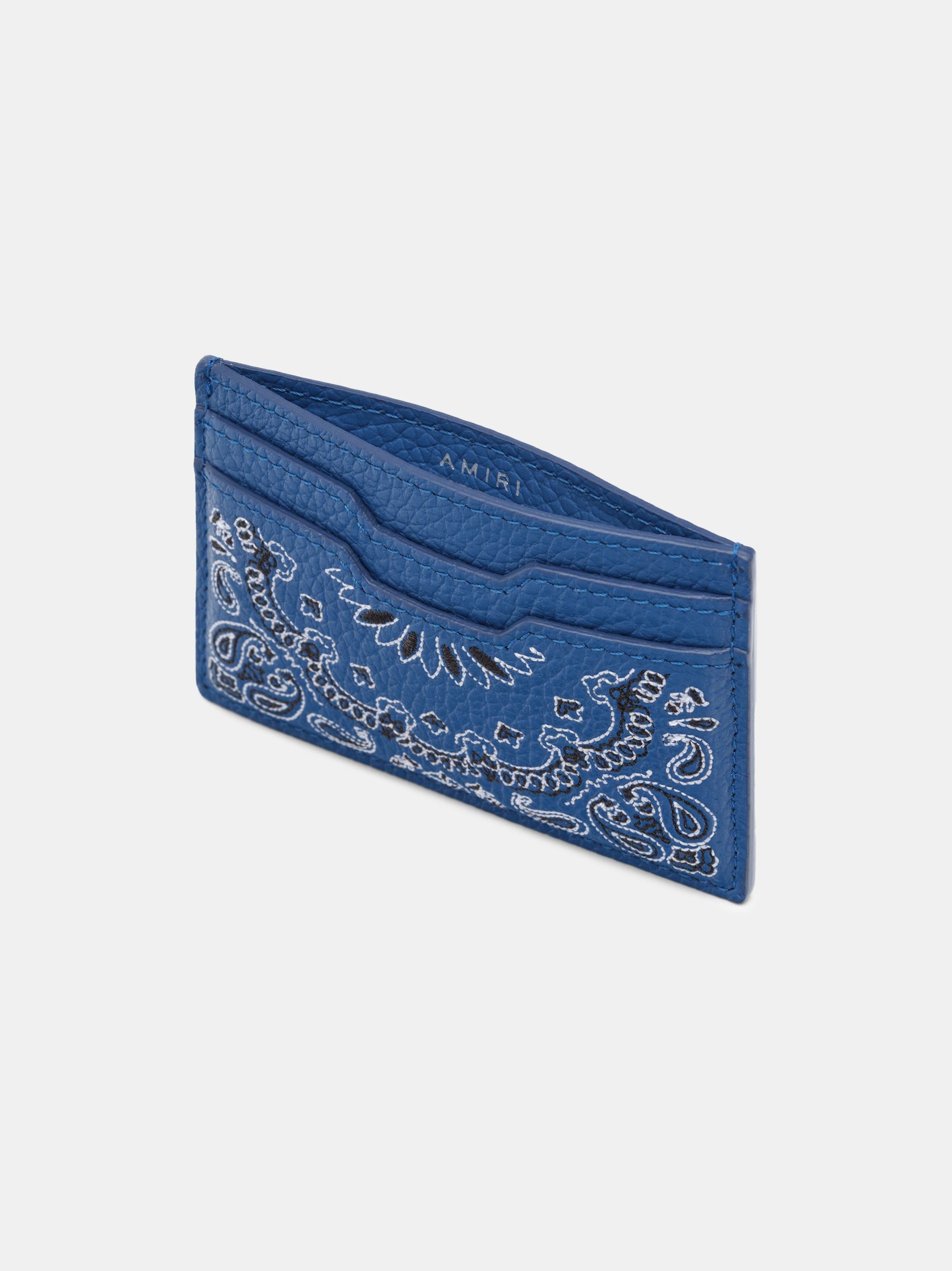 Amiri Bandana Card Holder Men Small Leather Goods Blue | OWRLMHF-73
