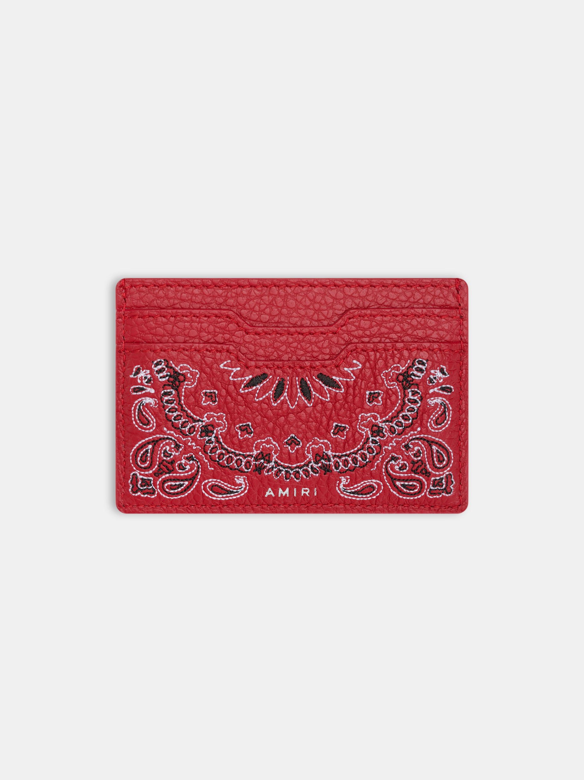Amiri Bandana Card Holder Men Small Leather Goods Red | KPFMXUY-28