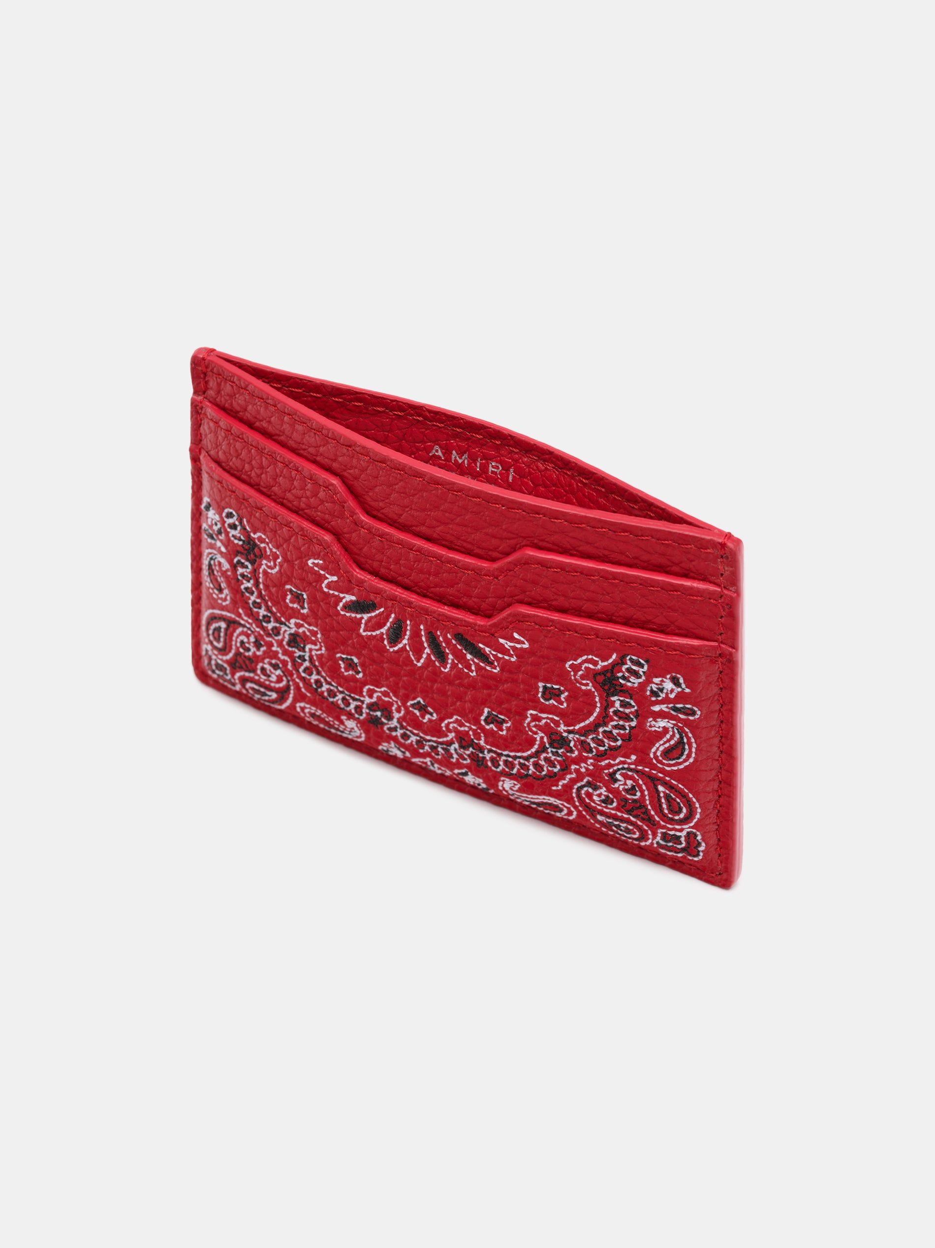 Amiri Bandana Card Holder Men Small Leather Goods Red | KPFMXUY-28