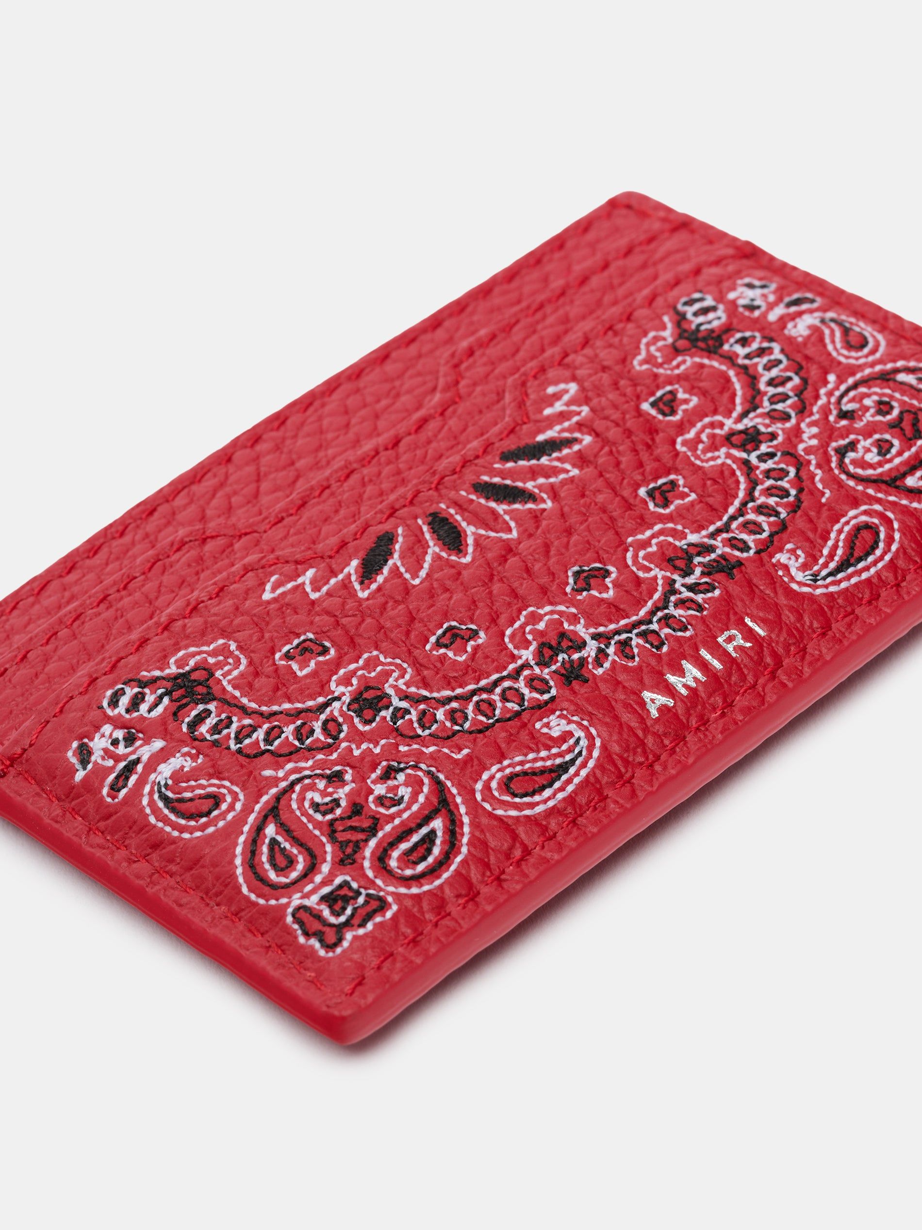 Amiri Bandana Card Holder Men Small Leather Goods Red | KPFMXUY-28