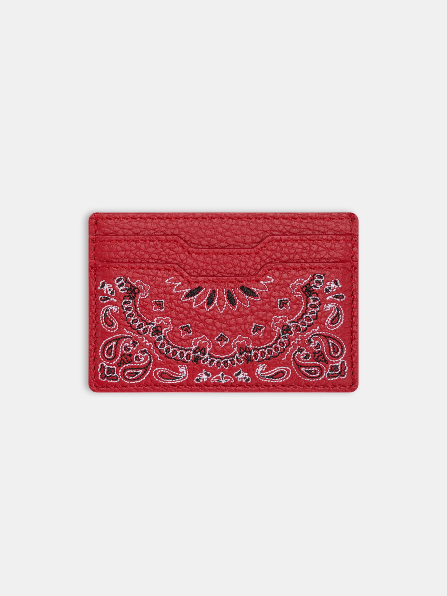 Amiri Bandana Card Holder Men Small Leather Goods Red | KPFMXUY-28