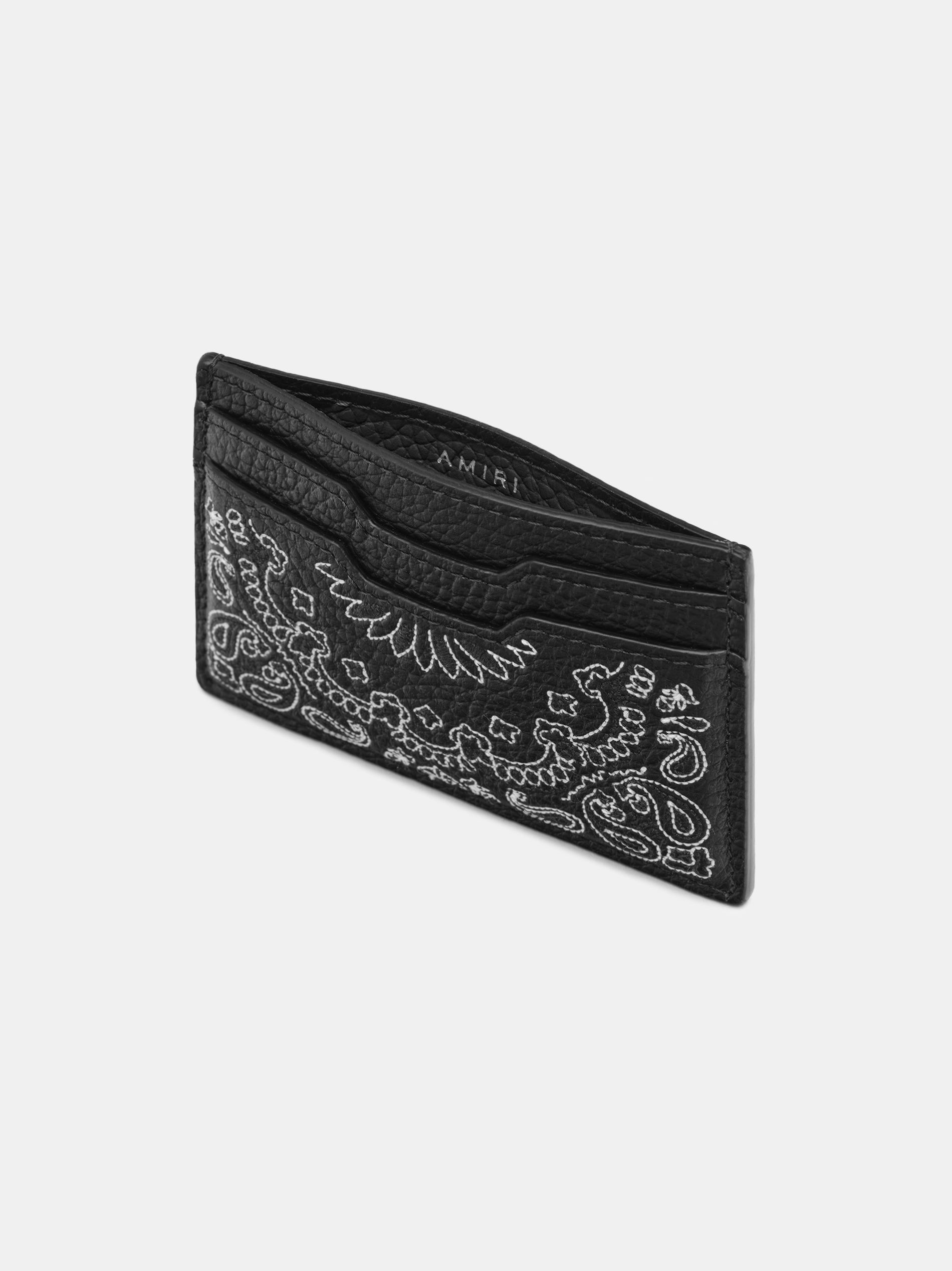 Amiri Bandana Card Holder Men Small Leather Goods Black | WDQJIBX-25