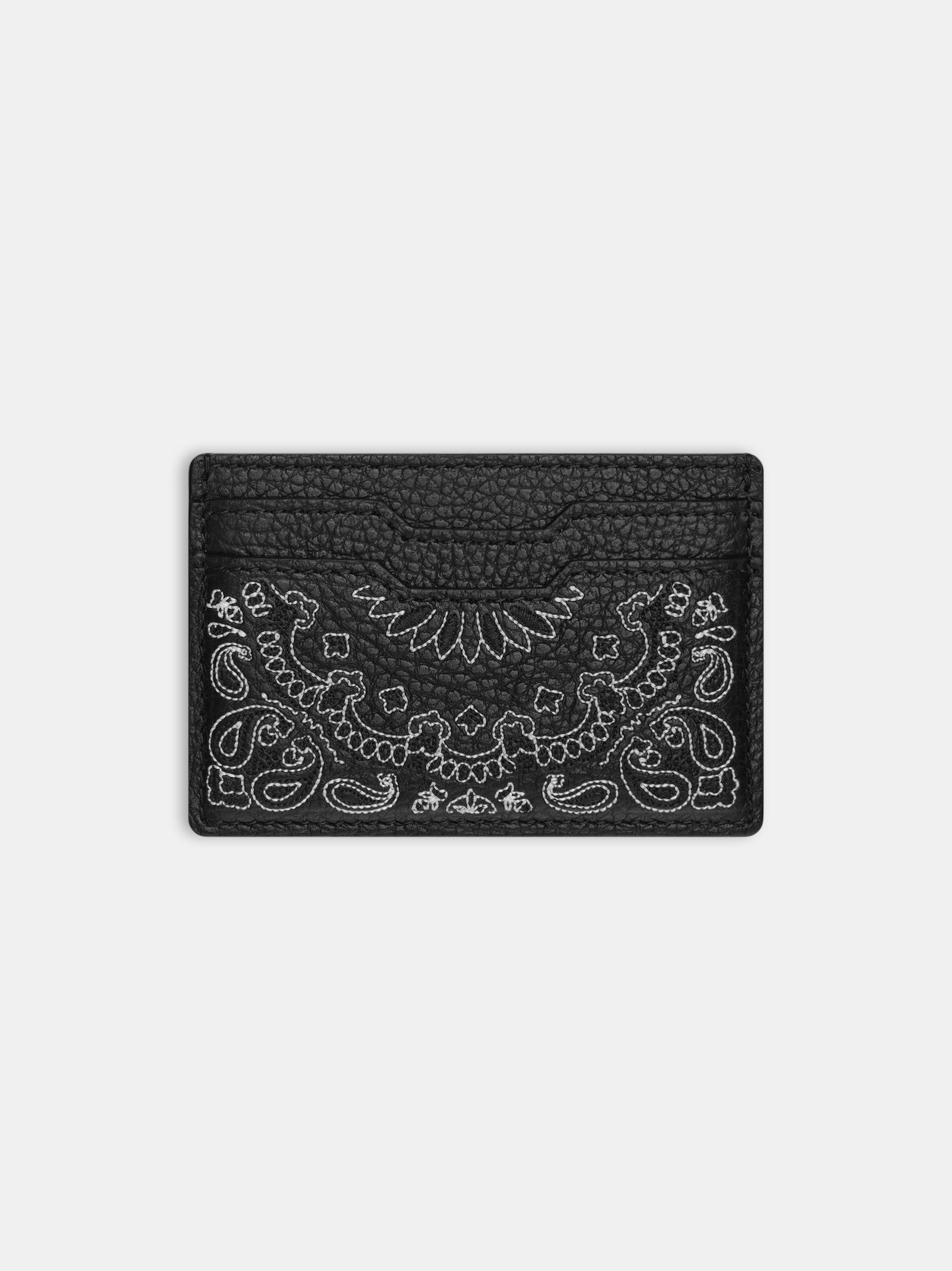 Amiri Bandana Card Holder Men Small Leather Goods Black | WDQJIBX-25