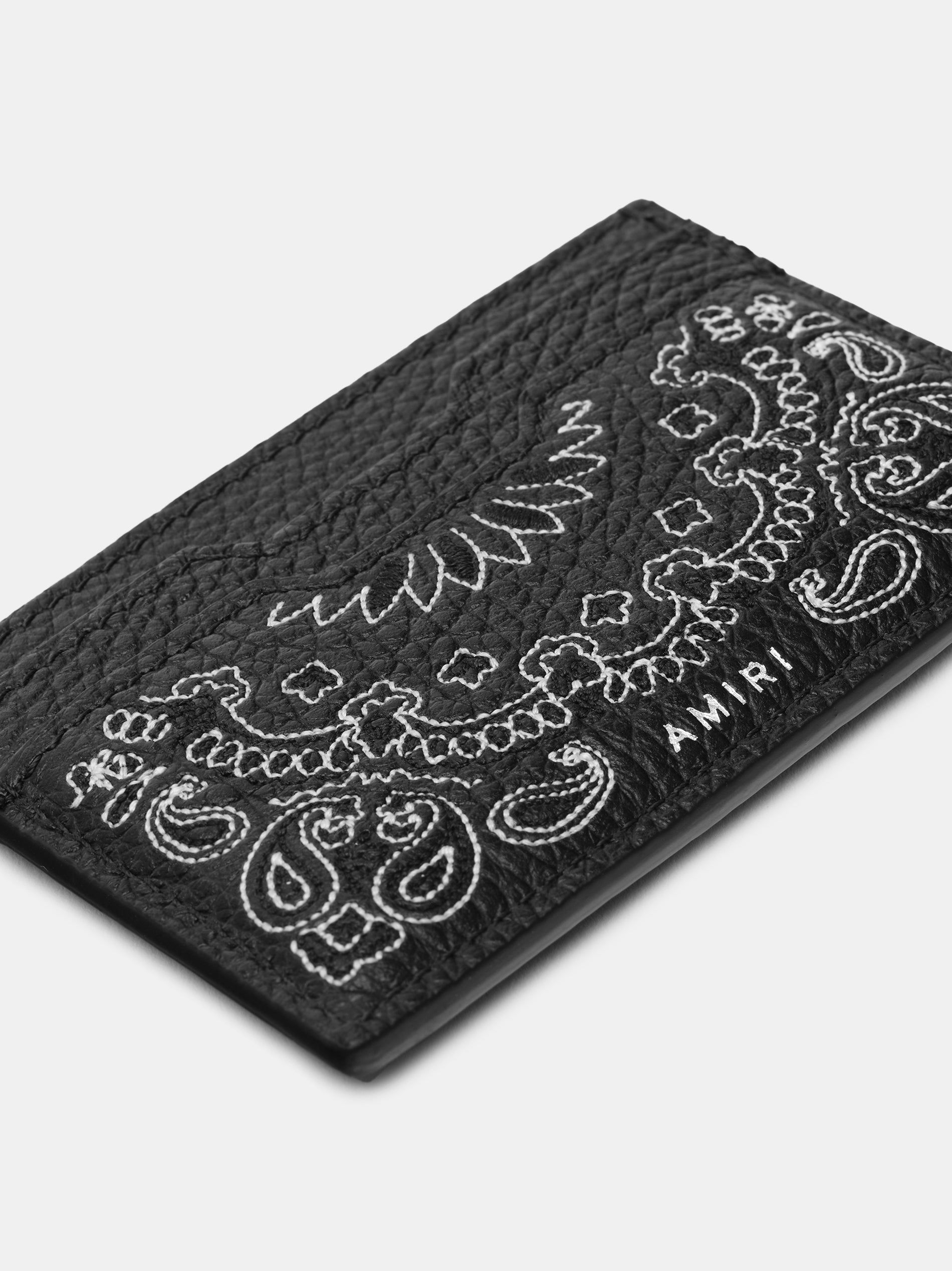 Amiri Bandana Card Holder Men Small Leather Goods Black | WDQJIBX-25