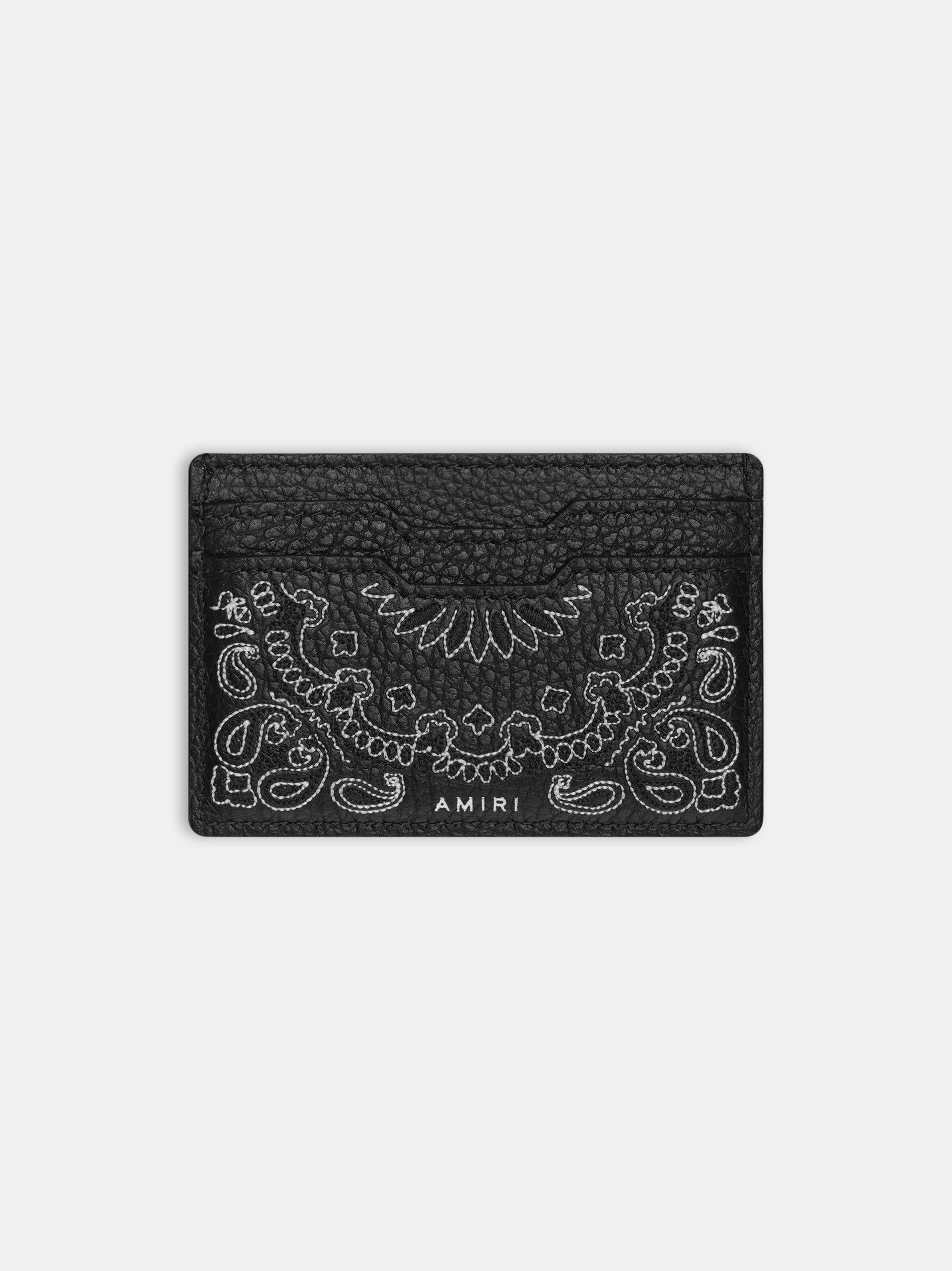 Amiri Bandana Card Holder Men Small Leather Goods Black | WDQJIBX-25