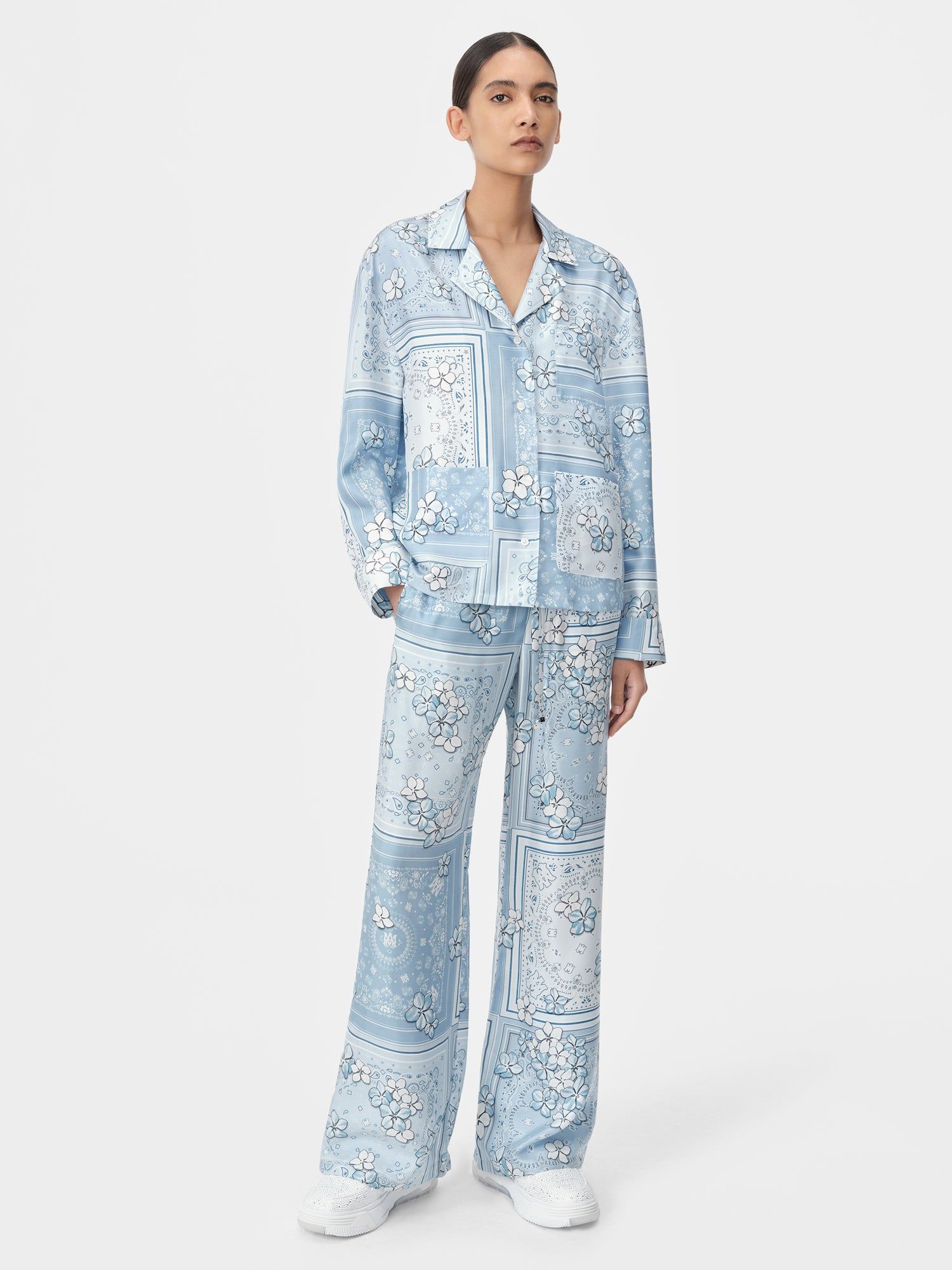 Amiri Bandana Floral Pj Pant Women Pants Cerulean | UHFABOX-50