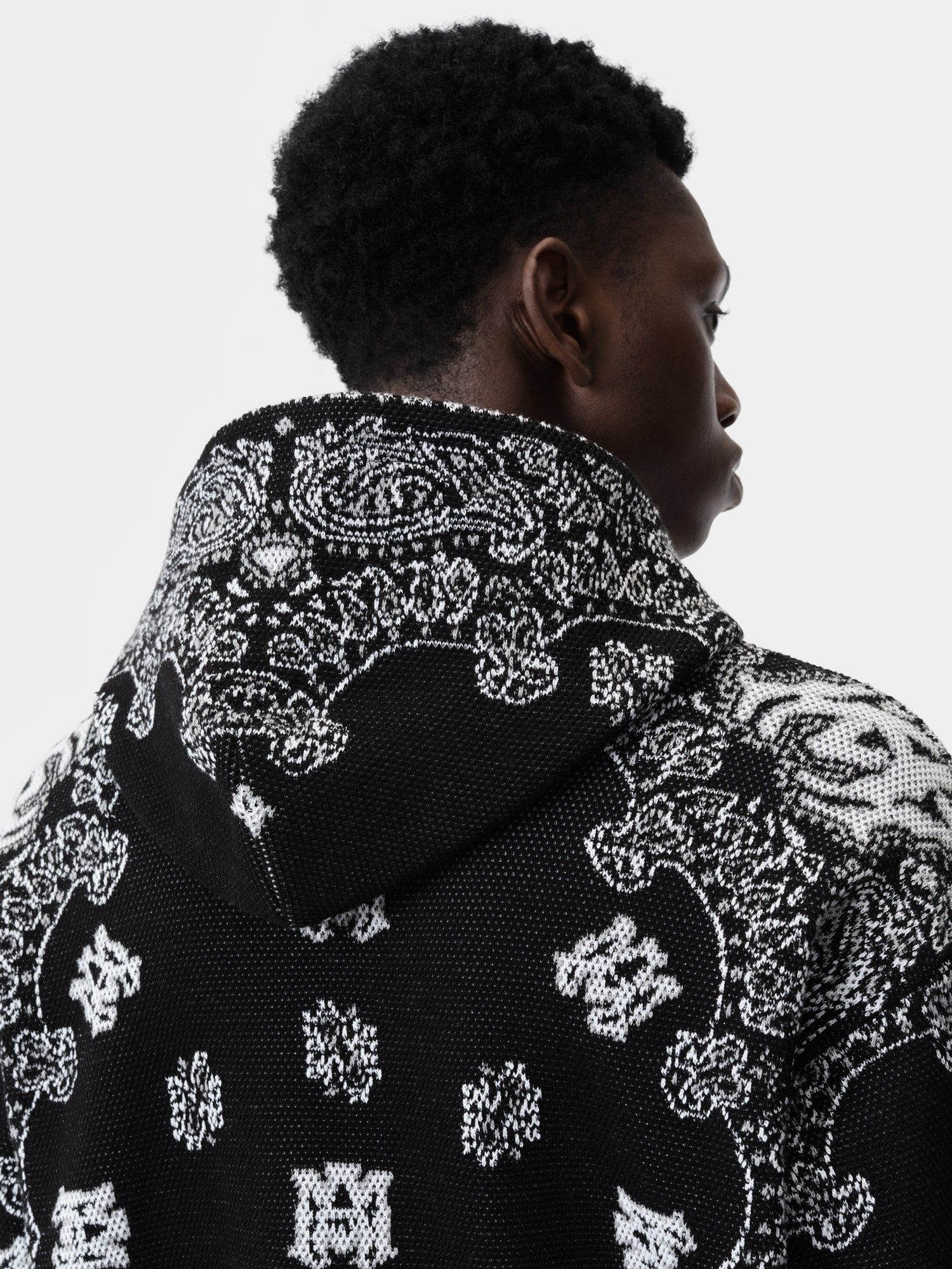 Amiri Bandana Hoodie Men Knitwear Black | RGTCVNJ-32