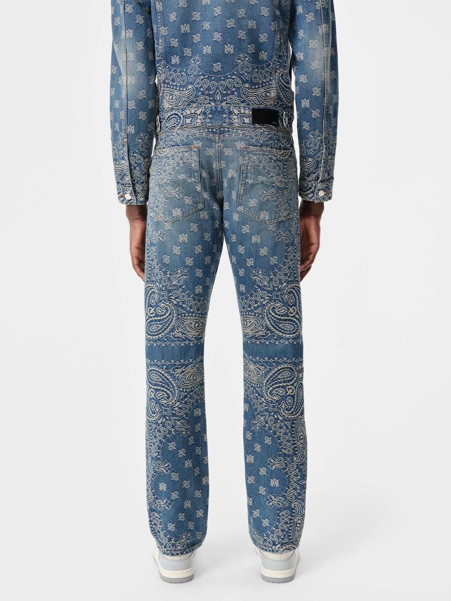 Amiri Bandana Jacquard Straight Jean Men Denim Dark Indigo | SRYUBZX-90